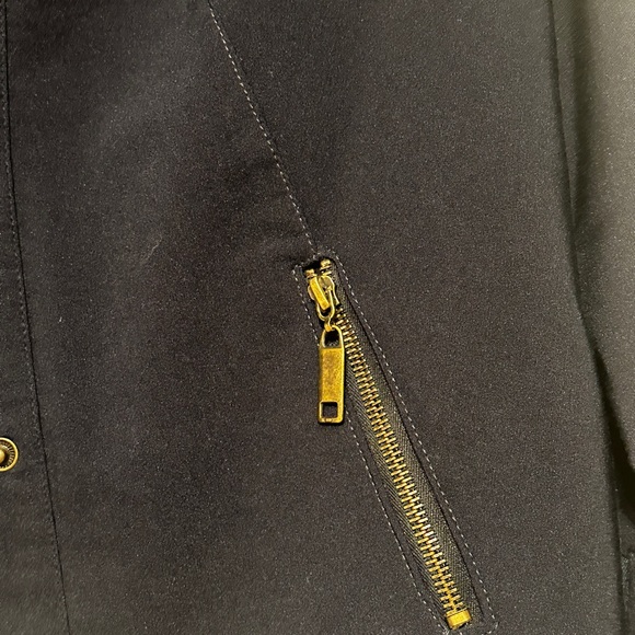 Navy Blue Cropped Blazer w/Zip Pockets and Cuffs - Picture 3 of 6